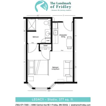 Floorplan of The Landmark of Fridley Senior Living, Assisted Living, Memory Care, Fridley, MN 2