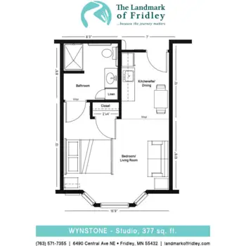 Floorplan of The Landmark of Fridley Senior Living, Assisted Living, Memory Care, Fridley, MN 3