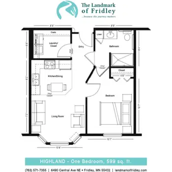 Floorplan of The Landmark of Fridley Senior Living, Assisted Living, Memory Care, Fridley, MN 5
