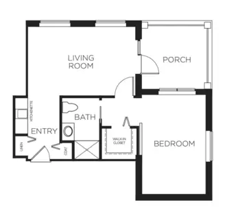 Floorplan of Woodland Terrace, Assisted Living, Cary, NC 1