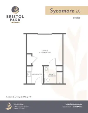 Floorplan of Bristol Park at Cypress Assisted Living & Memory Care, Assisted Living, Memory Care, Cypress, TX 2