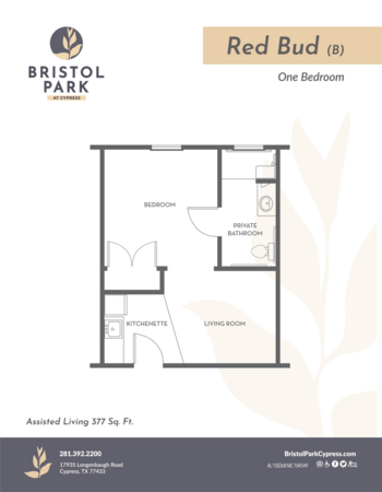 Floorplan of Bristol Park at Cypress Assisted Living & Memory Care, Assisted Living, Memory Care, Cypress, TX 3