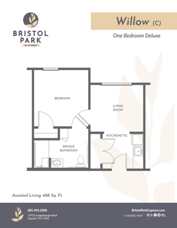 Floorplan of Bristol Park at Cypress Assisted Living & Memory Care, Assisted Living, Memory Care, Cypress, TX 5