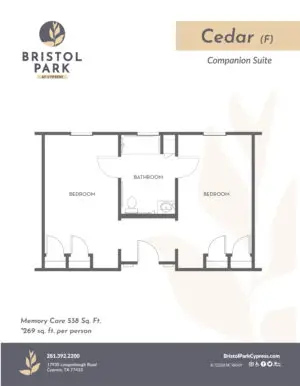 Floorplan of Bristol Park at Cypress Assisted Living & Memory Care, Assisted Living, Memory Care, Cypress, TX 14