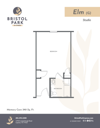 Floorplan of Bristol Park at Cypress Assisted Living & Memory Care, Assisted Living, Memory Care, Cypress, TX 15