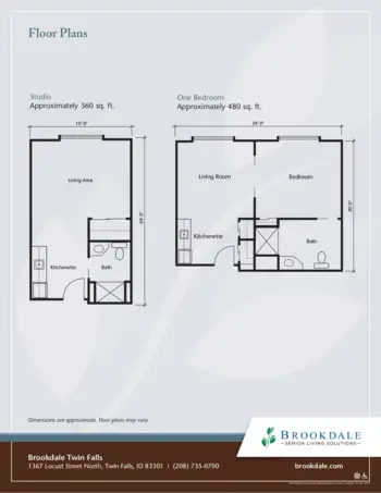 Floorplan of Brookdale Twin Falls, Assisted Living, Memory Care, Twin Falls, ID 1