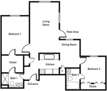 Floorplan of Brookstone Estates of Tuscola, Assisted Living, Tuscola, IL 2