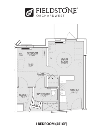 Floorplan of Fieldstone Orchardwest, Assisted Living, Yakima, WA 2