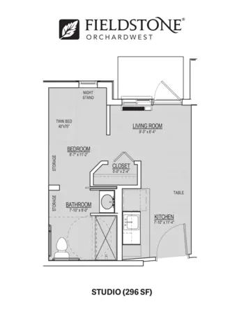 Floorplan of Fieldstone Orchardwest, Assisted Living, Yakima, WA 4