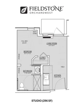 Floorplan of Fieldstone Orchardwest, Assisted Living, Yakima, WA 5