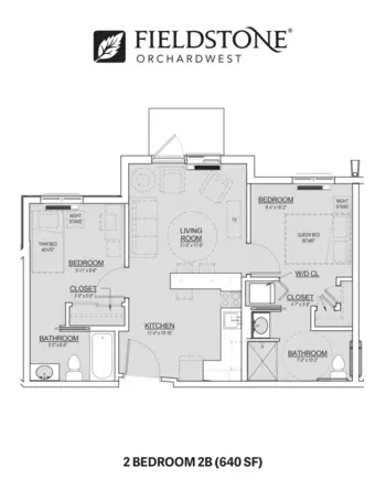 Floorplan of Fieldstone Orchardwest, Assisted Living, Yakima, WA 6