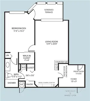 Floorplan of Pacifica Senior Living Forest Trace, Assisted Living, Lauderhill, FL 1