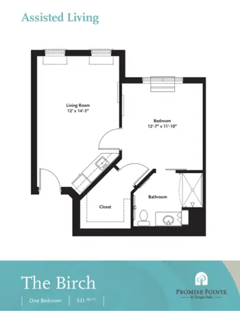 Floorplan of Promise Pointe at Tampa Oaks, Assisted Living, Temple Terrace, FL 2