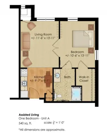 Floorplan of St. Clare Commons, Assisted Living, Perrysburg, OH 1