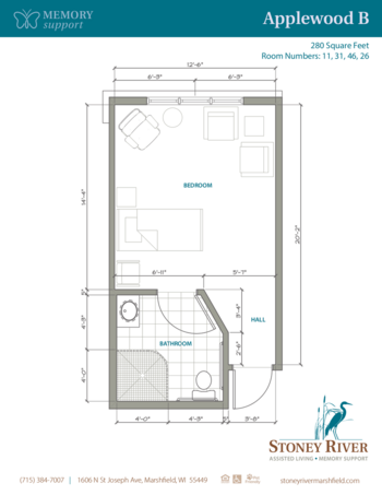 Floorplan of Stoney River Memory Care, Assisted Living, Memory Care, Marshfield, WI 1