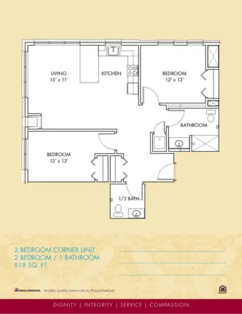 Floorplan of Arbors at Ridges, Assisted Living, Burnsville, MN 2