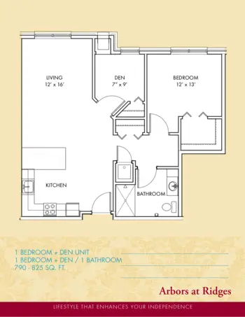 Floorplan of Arbors at Ridges, Assisted Living, Burnsville, MN 3