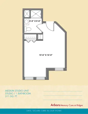 Floorplan of Arbors at Ridges, Assisted Living, Burnsville, MN 8