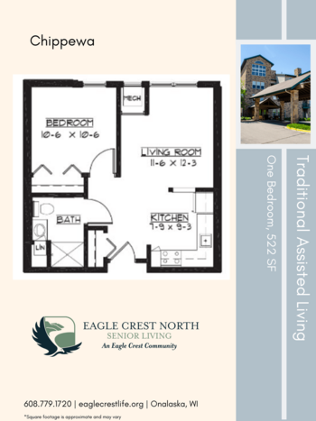 Floorplan of Eagle Crest North, Assisted Living, Memory Care, Onalaska, WI 2