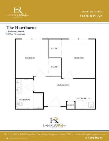 Floorplan of Isle at Kingwood, Assisted Living, Kingwood, TX 5
