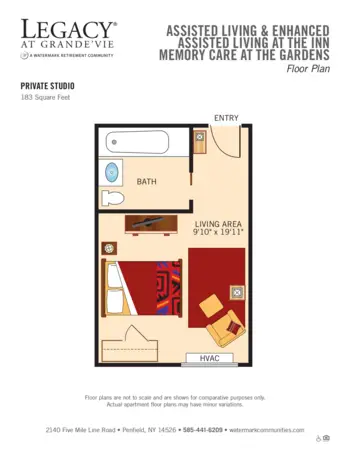 Floorplan of Legacy at Grande'vie, Assisted Living, Penfield, NY 3