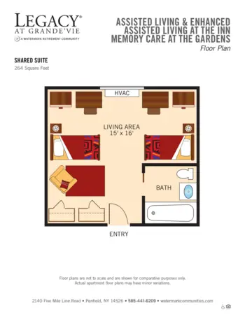 Floorplan of Legacy at Grande'vie, Assisted Living, Penfield, NY 5