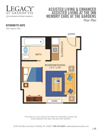 Floorplan of Legacy at Grande'vie, Assisted Living, Penfield, NY 6