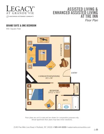 Floorplan of Legacy at Grande'vie, Assisted Living, Penfield, NY 8