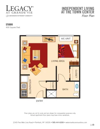 Floorplan of Legacy at Grande'vie, Assisted Living, Penfield, NY 9