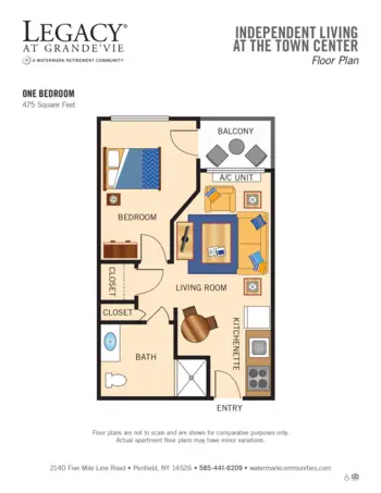 Floorplan of Legacy at Grande'vie, Assisted Living, Penfield, NY 10