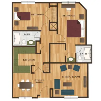 Floorplan of The Atriums Senior Living Community, Assisted Living, Overland Park, KS 1