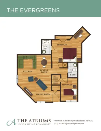 Floorplan of The Atriums Senior Living Community, Assisted Living, Overland Park, KS 11
