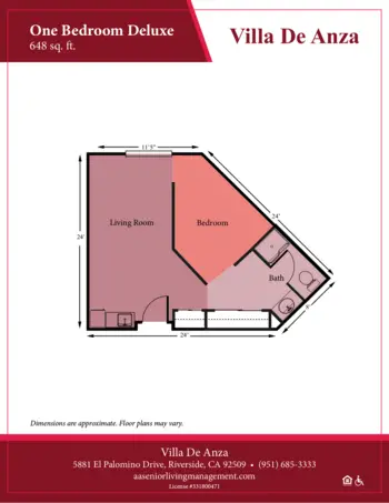 Floorplan of Villa De Anza Assisted Living, Assisted Living, Riverside, CA 1