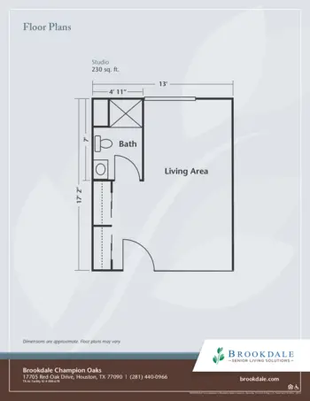 Floorplan of Brookdale Champion Oaks, Assisted Living, Houston, TX 1
