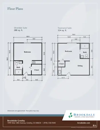 Floorplan of Brookdale Greeley, Assisted Living, Greeley, CO 1