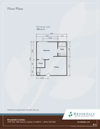 Floorplan of Brookdale Greeley, Assisted Living, Greeley, CO 2