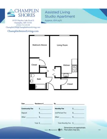 Floorplan of Champlin Shores, Assisted Living, Memory Care, Champlin, MN 1