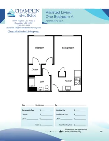 Floorplan of Champlin Shores, Assisted Living, Memory Care, Champlin, MN 2