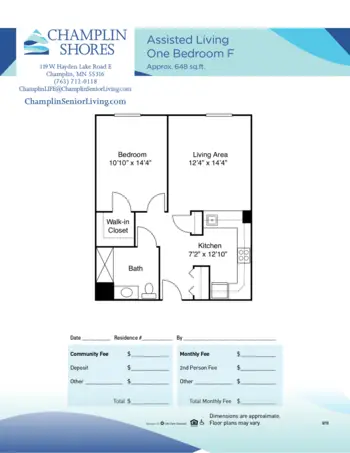 Floorplan of Champlin Shores, Assisted Living, Memory Care, Champlin, MN 5