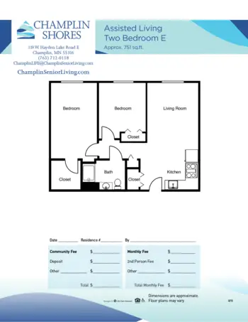 Floorplan of Champlin Shores, Assisted Living, Memory Care, Champlin, MN 6