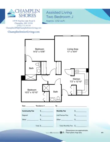 Floorplan of Champlin Shores, Assisted Living, Memory Care, Champlin, MN 7