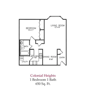 Floorplan of Colonial Heights and Gardens, Assisted Living, Florence, KY 2