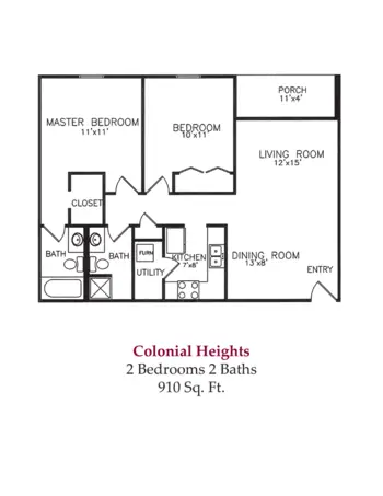 Floorplan of Colonial Heights and Gardens, Assisted Living, Florence, KY 3