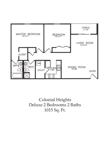 Floorplan of Colonial Heights and Gardens, Assisted Living, Florence, KY 4