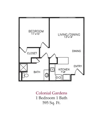 Floorplan of Colonial Heights and Gardens, Assisted Living, Florence, KY 5