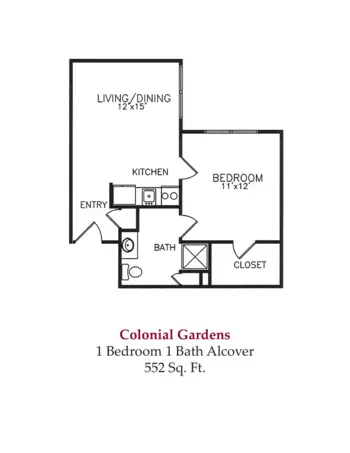 Floorplan of Colonial Heights and Gardens, Assisted Living, Florence, KY 6