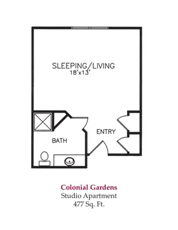 Floorplan of Colonial Heights and Gardens, Assisted Living, Florence, KY 9