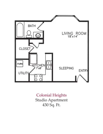 Floorplan of Colonial Heights and Gardens, Assisted Living, Florence, KY 11