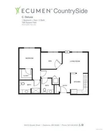 Floorplan of Ecumen Countryside, Assisted Living, Owatonna, MN 4