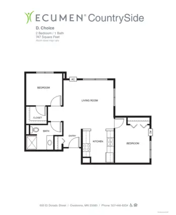 Floorplan of Ecumen Countryside, Assisted Living, Owatonna, MN 5